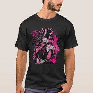Camiseta Gótico Grunge Anime Demon Rapariga Waifu Horror Al