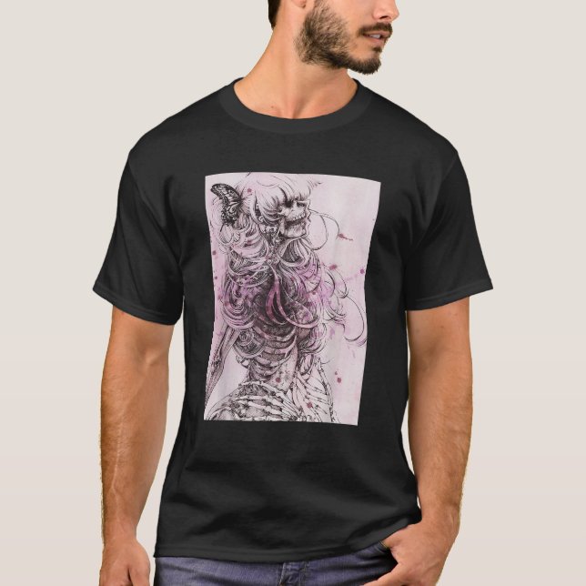 Camiseta Gótico Grunge de Arte Escura Oculta Garota Estétic (Frente)