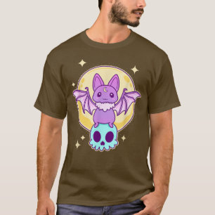 Camiseta Gótico Kawaii Cute Pastel Creepy Bat Skeleton - Va