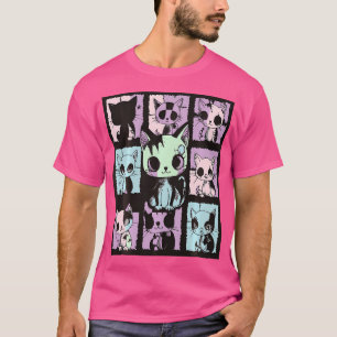 Camiseta Gótico Kawaii Cute Pastel Patchwork Gótica Gráfico