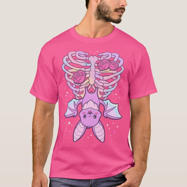Camiseta Gótico Kawaii Pastel Bat Cachorro (Frente)