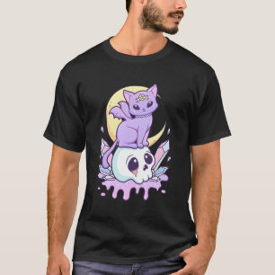 Camiseta Gótico Kawaii Pastel Cachorro E Caveira