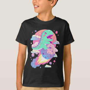 Camiseta Gótico Kawaii Pastel Cute Dinossauro Cute Ceijo Em