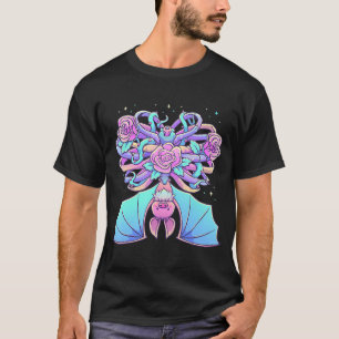 Camiseta Gótico Kawaii Pastel Testemunha de Esqueleto Cacho