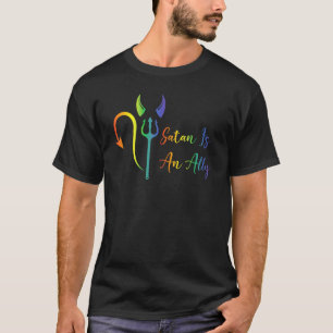 Camiseta Gótico Lgbt Orgulho gay Satã de Gay de saudação