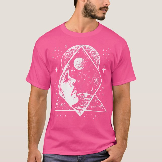 Camiseta Gótico Oculto Da Mente Da Bruxa Espacial Pagan (Frente)