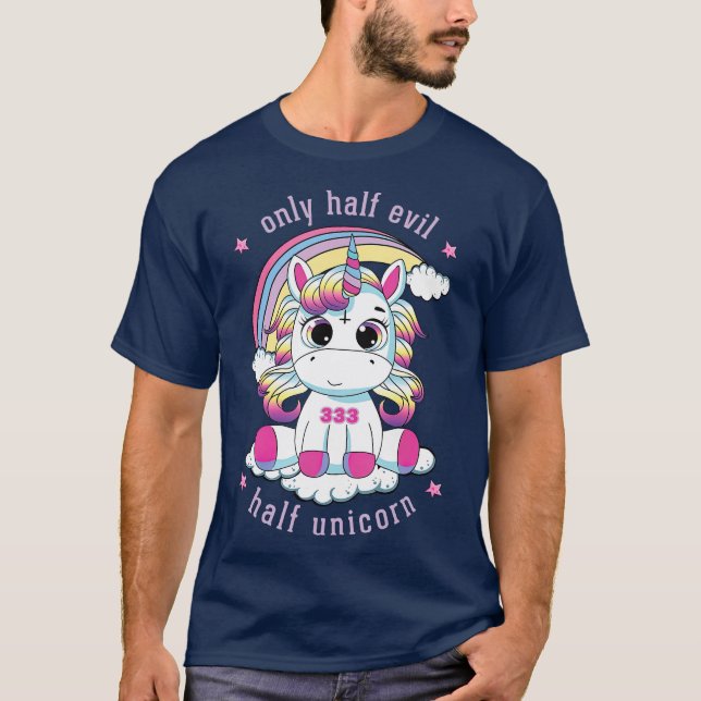 Camiseta Gótico Pastel 333 Apenas Half Mau Kawaii Unicorn (Frente)