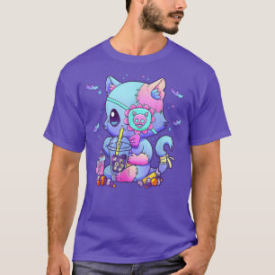 Camiseta Gótico Pastel Aestético Kawaii Cerrante Cat Boba T