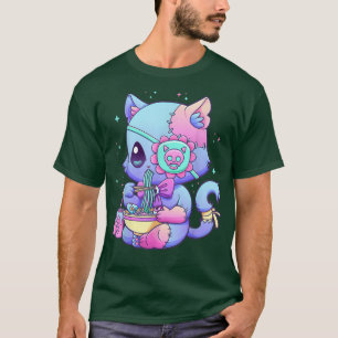 Camiseta Gótico Pastel Aestético Kawaii Gato-Gato-Gato