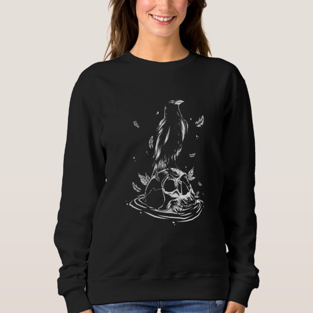 Camiseta Gótico Pastel Corvo Cabeça Crônica Emo Punk Gothic (Frente)