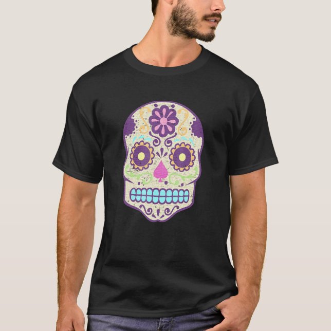 Camiseta Gótico Pastel Dia Mexicano Do Açúcar Morto De Cala (Frente)
