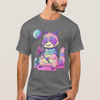 Camiseta Gótico Pastel Gótico Cute Creepon Raccoon Kawaii