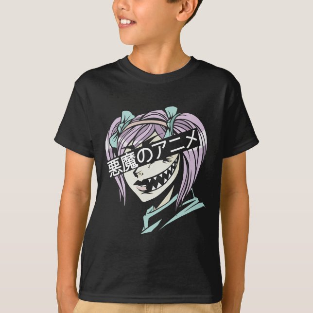 Camiseta Gótico Pastel Manga Aestésica Garota Negra (Frente)