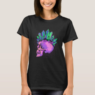 Camiseta Gótico Pastel Punk Skull Crystal Mohawk Rock Gothi