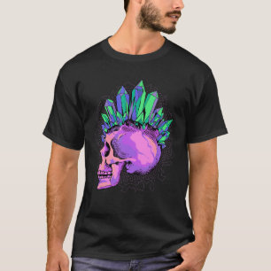 Camiseta Gótico Pastel Punk Skull Crystal Mohawk Rock Gothi