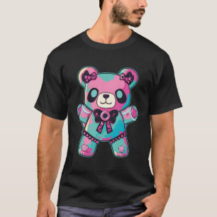 Camiseta Gótico Pastel Teddy Bear Cute assustador Anime jap