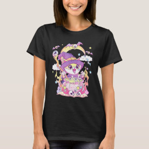 Camiseta Gótico Pastel Wiccan Cat Cute Creepy Cat Gato E