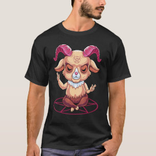 Camiseta Gótico Pentagrama do Satanista Gótico Baphomet Pre