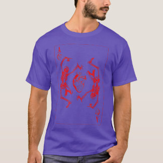 Camiseta Gótico Punk Ace Of Hearts Card Gambler Anatomy Ske