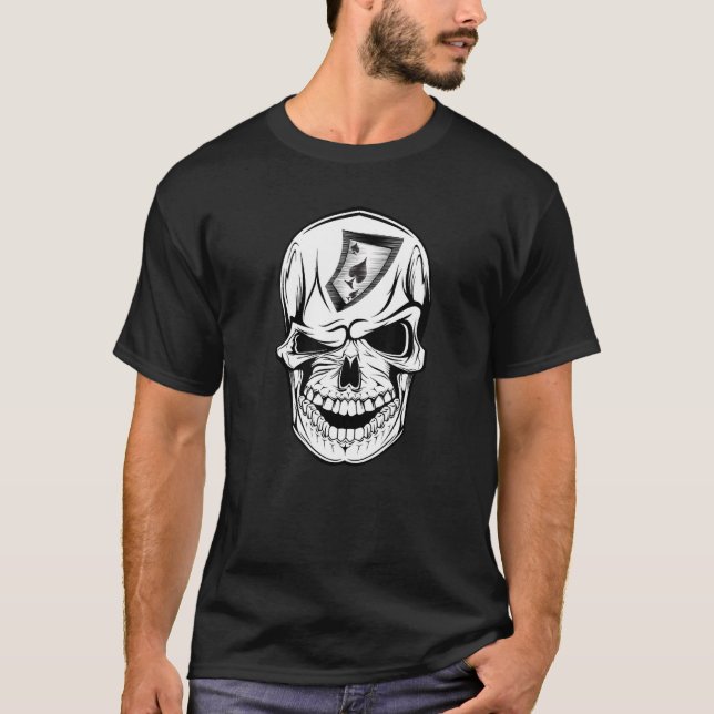 Camiseta Gótico Punk Ace Of Spades Card Shark Gambler Skele (Frente)