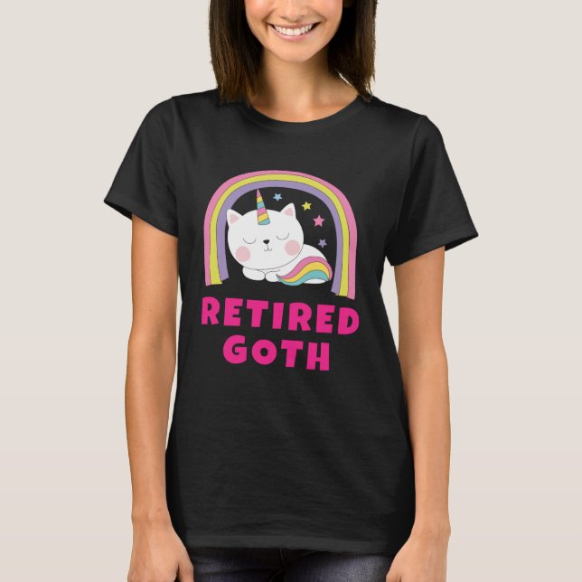 Camiseta Gótico Reformado Retro Arco-Íris Sarcástico Ex Gót (Frente)