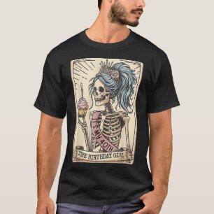 Camiseta Gótico Retroativo da Placa de Tarot do Esqueleto d