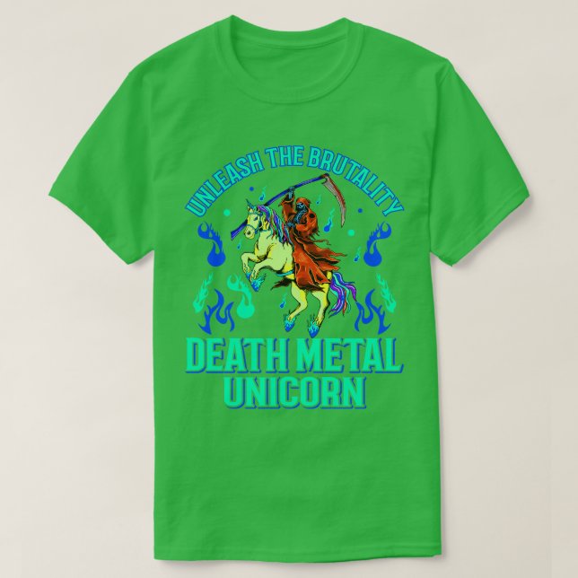 Camiseta Gótico Rock Satã Unicorn Festivais Death Metal 8 (Frente do Design)