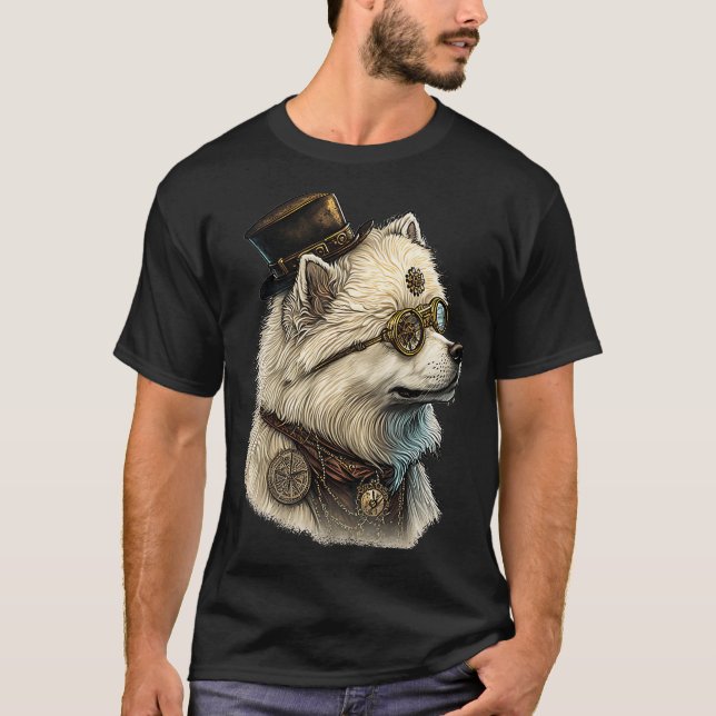 Camiseta Gótico Steampunk Samoyed (Frente)