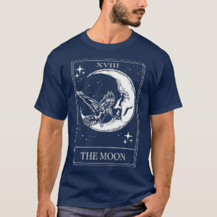 Camiseta Gótico Tarot Card crescent lua XVIII 18 com e