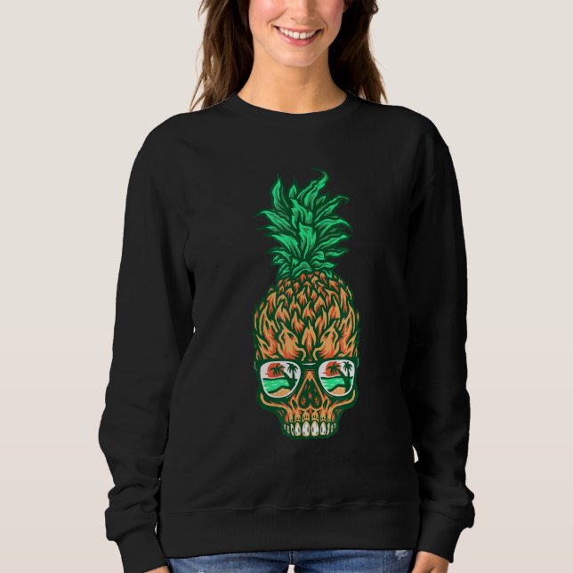 Camiseta Gótico tropical havaiano de Aloha Beach Skull (Frente)