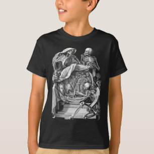 Camiseta Gótico Vintage Esqueleto Engrenando Memento Mori H