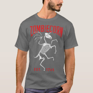 Camiseta Gótico Zombiecorn Halloween Zombie Skeleton Unicor