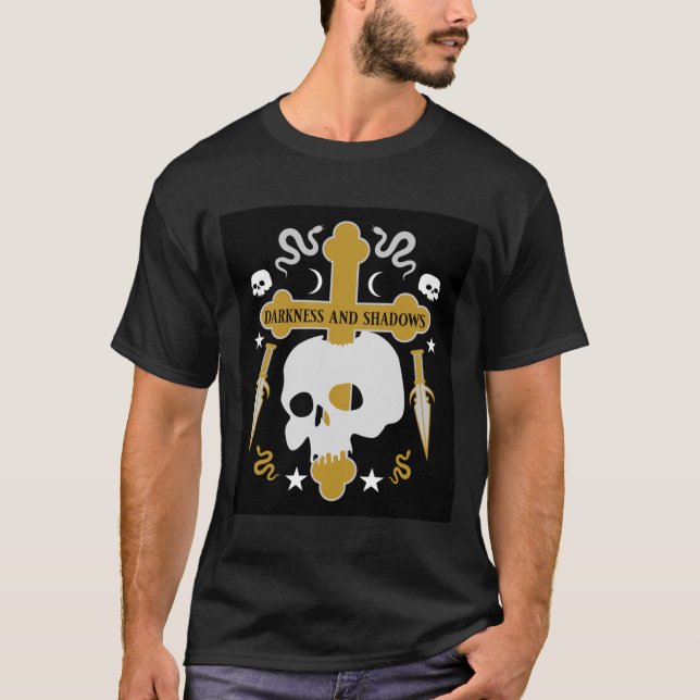 Camiseta góticos crânio e cruz (Frente)