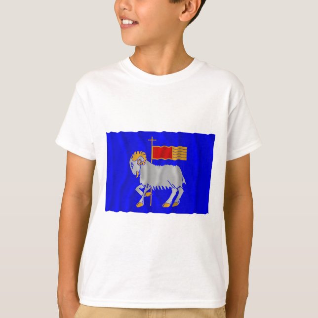 Camiseta Gotlands län acenando bandeira (Frente)