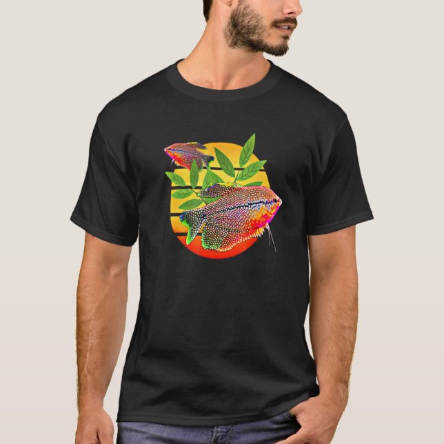 Camiseta Gourami Pôr-do-Sol Pérolas Gouramis Aquário Peixe  (Frente)