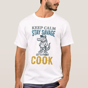 Camiseta Gozado Cozinhe Jacaré Ilustração Gráfica Vintage_1