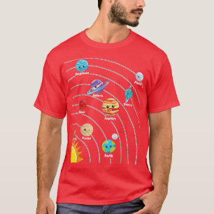 Camiseta Gpresente De Sistema Solar De Planeta Colorido Bon