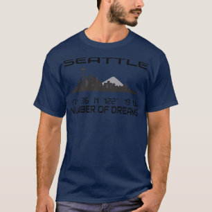 Camiseta Gps Coordena a cidade de Seattle Skyline Dream Cit
