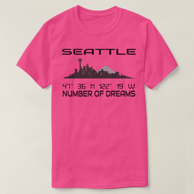 Camiseta Gps Coordena a cidade de Seattle Skyline Dream Cit (Frente do Design)