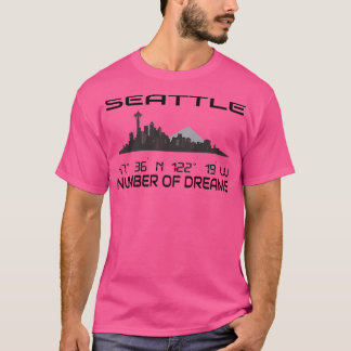 Camiseta Gps Coordena a cidade de Seattle Skyline Dream Cit