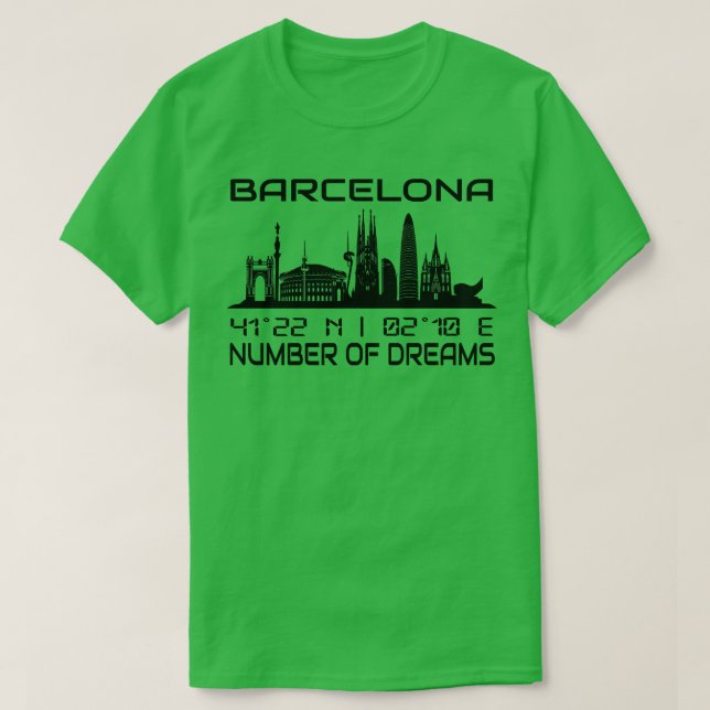 Camiseta GPS Coordena a cidade do horizonte de Barcelona (Frente do Design)