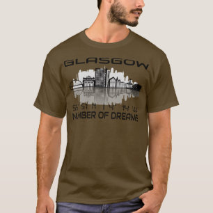 Camiseta GPS coordena a cidade Glasgow Skyline Dream City 3