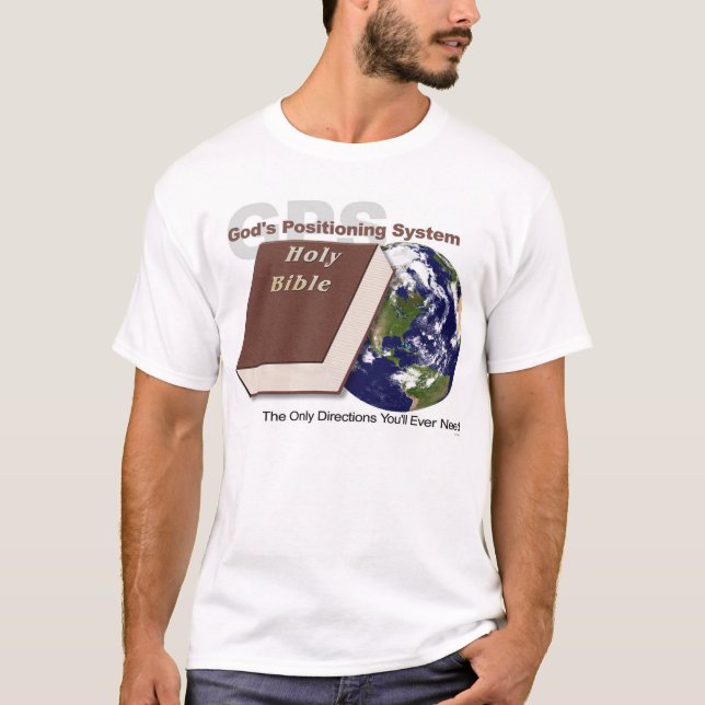 Camiseta GPS - sistema de posicionamento do deus (Frente)