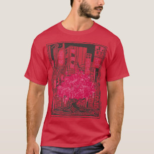 Camiseta Gra de Animação Sakura, Cidade de Árvore do Flor d
