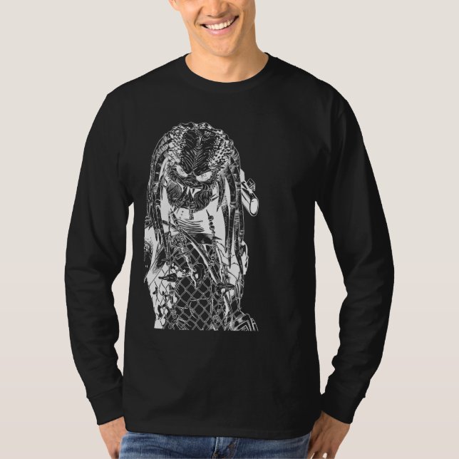 Camiseta Gra Descentrada no Predador de Alienígenas estétic (Frente)
