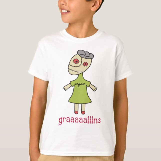 Camiseta Graaaaaiins Vegan Zombie (Frente)