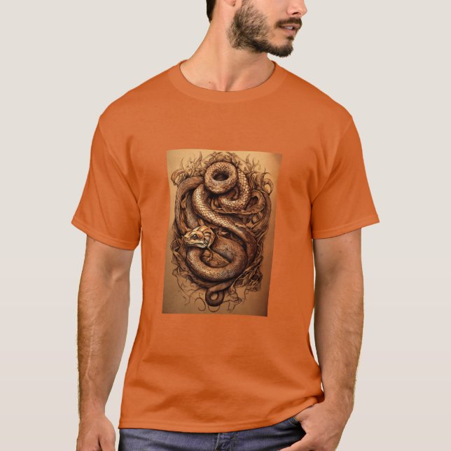 Camiseta Graça da Serpente: Forma de Tatuagem de Design de  (Frente)