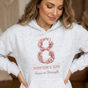 Camiseta Graça na Força Dia das Mulheres Floral 8 de Março