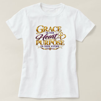Camiseta Graça no Coração. Propósito em Seus Passos.