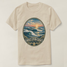 Camiseta Graça sobre Graça Ondas do Oceano João 1:16